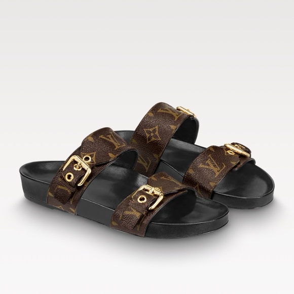 Louis Vuitton Dark Brown Monogram Slides - Picture 4 of 8